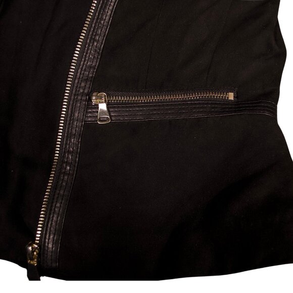 H&M Faux Suede Moto Jacket with Faux Leather Trim - Size 2 (EUR 32) - Picture 8 of 13